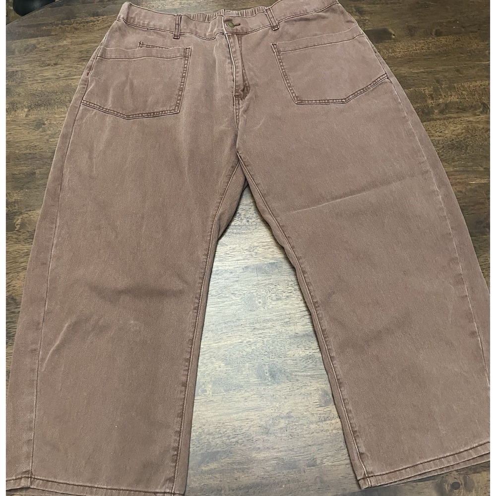 Wide Leg Brown Barrel Jeans 3 XL